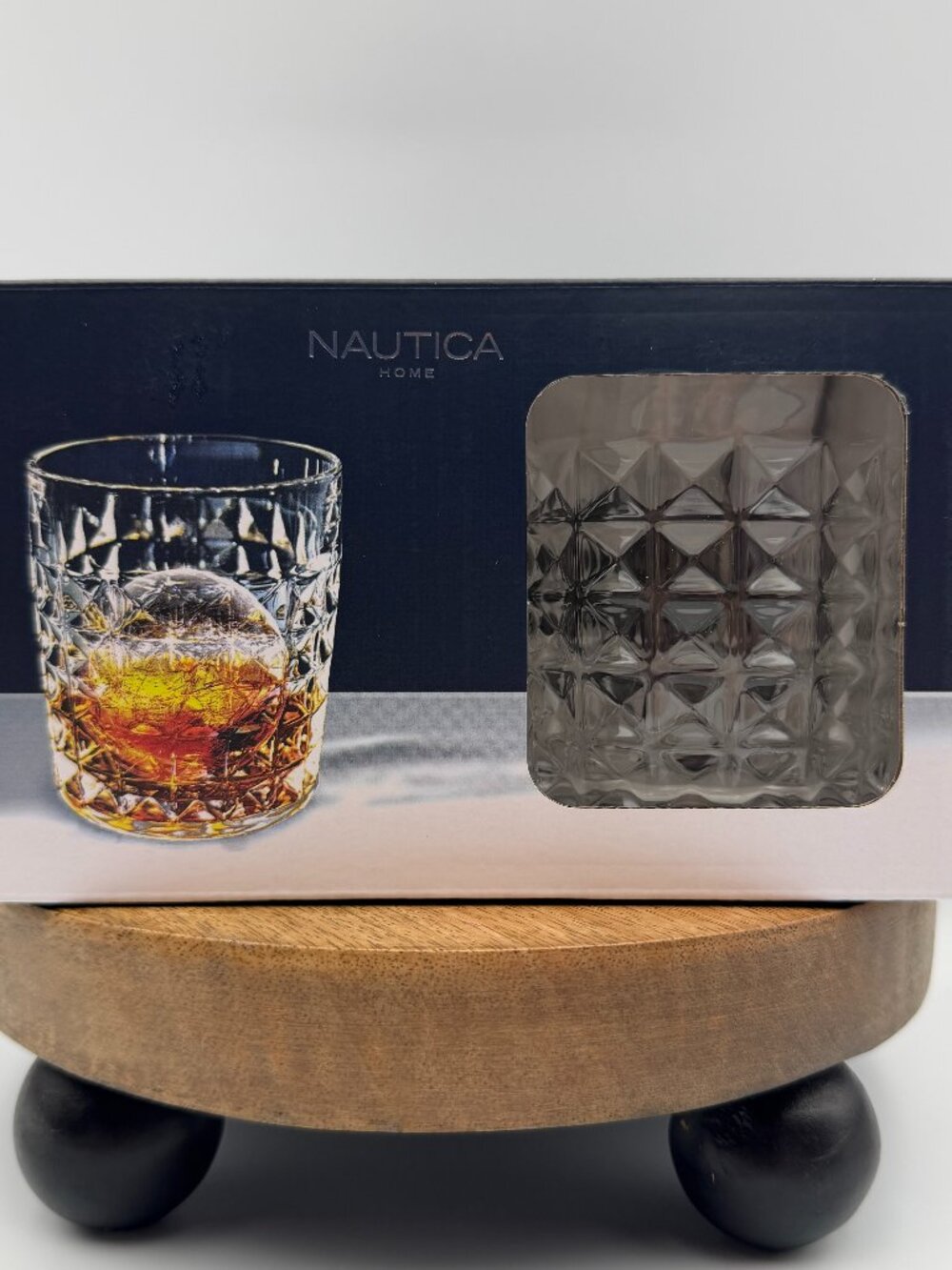 Nautica Home Set of 4 Old Fashioned Glasses Whiskey Rocks Cocktail 9.8 oz NIB
